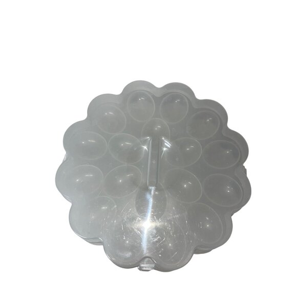 Deviled Egg Trays with Lid Used Plastic Set of 2 Stackable - Picture 3 of 9